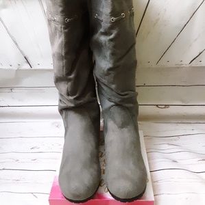 Rampage Ram-Brennan Faux Suede Gray Tall Boots